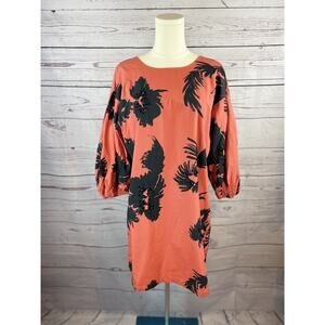 Anthropologie Atsu Rivera Beaded Balloon Sleeve Mini Dress Red Black Size S